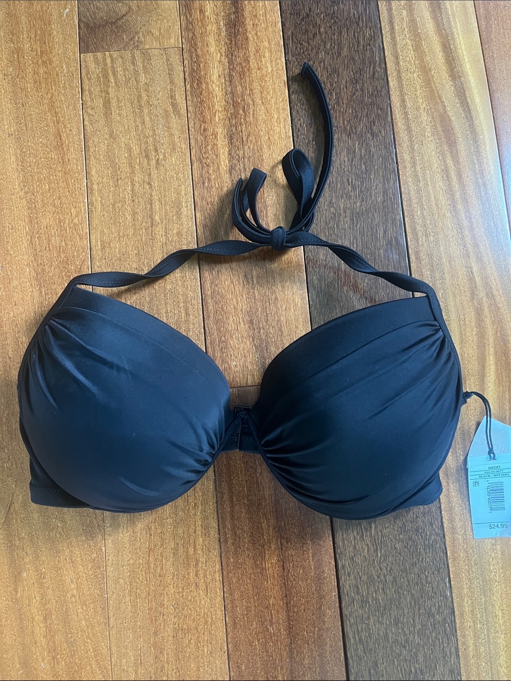 NWT Shade & Shore Black Bikini Top 38DD